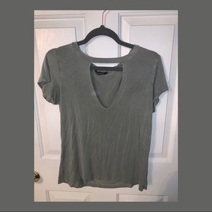 Olive Green Cutout Tee